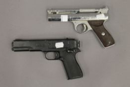 A Webley Premier air pistol and a Diana Repeater air pistol. The former 20.5 cm long.