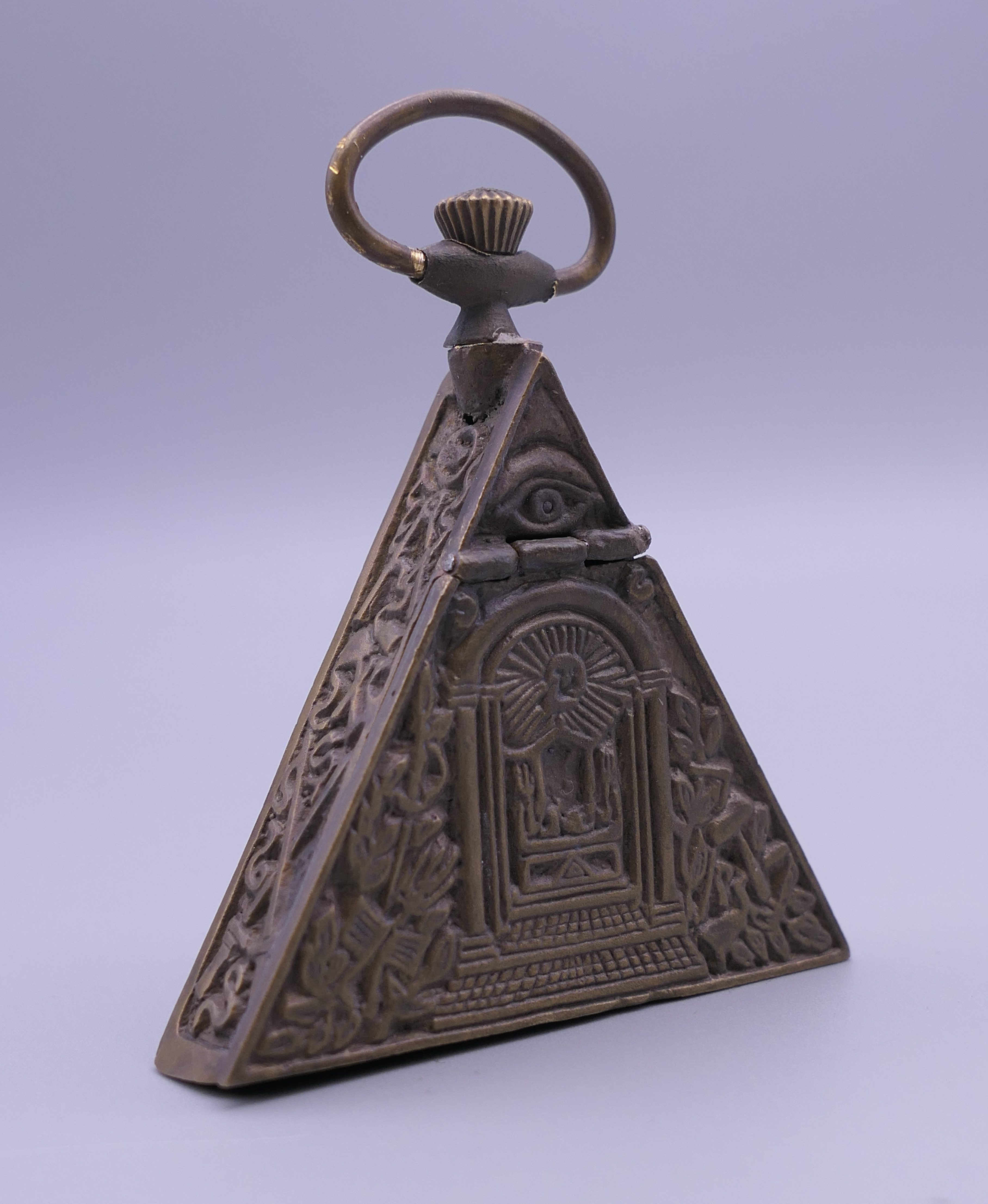 A Masonic type pocket watch. 6.5 cm high. - Image 2 of 4