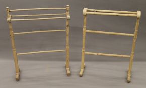 Two Victorian pine towel rails. The largest 67.5 cm long.