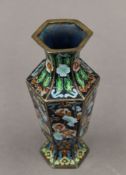 A small cloisonne vase. 15 cm high.