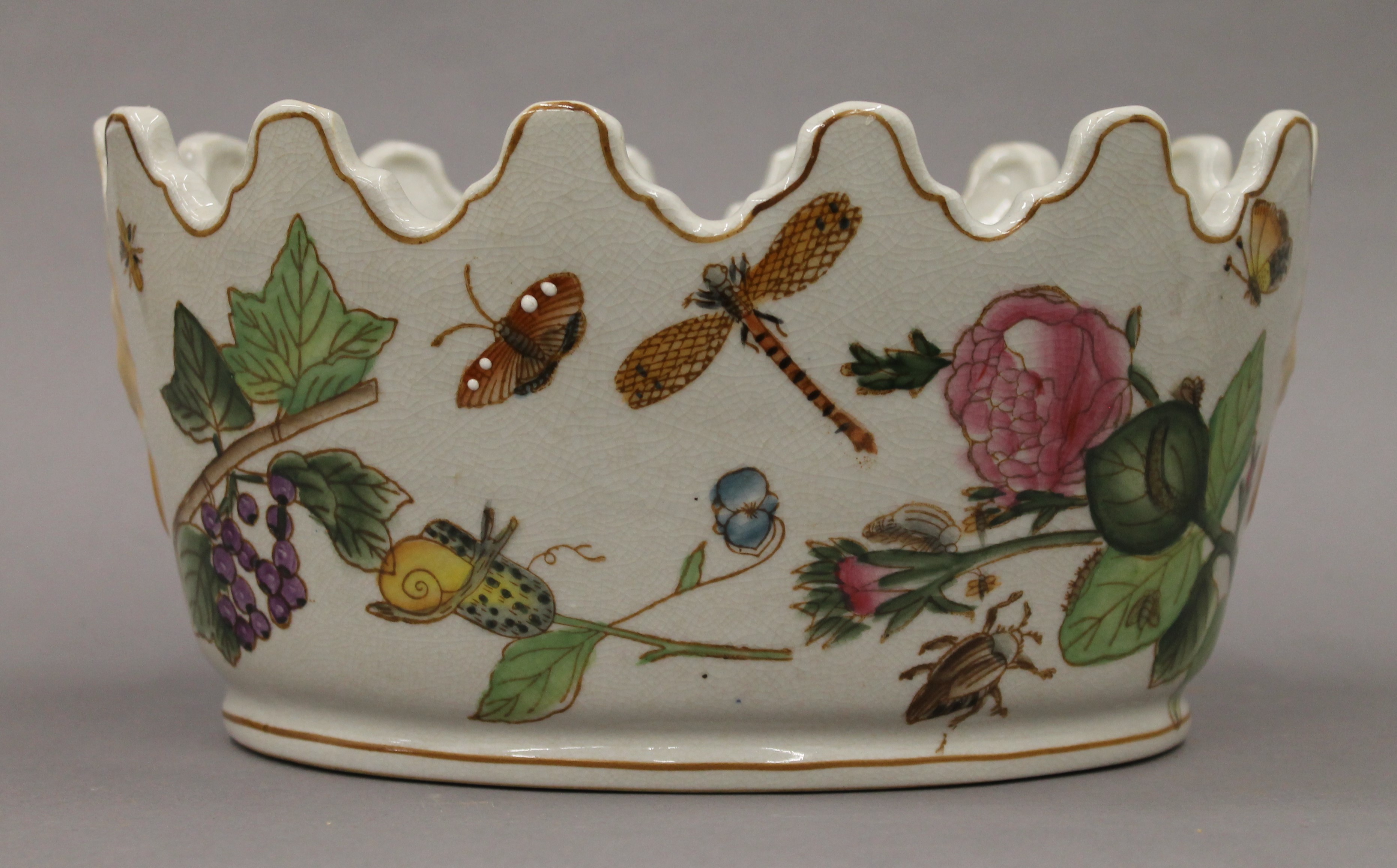 Two decorative porcelain planters. 30.5 cm wide. - Image 3 of 4