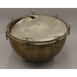 A brass kettle drum. 65 cm diameter.