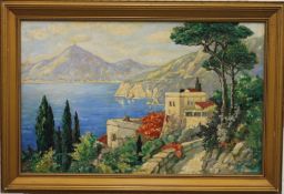 REGINALD ARTHUR, Continental Scene, possibly Capri, oil, signed, framed. 55 x 35 cm.