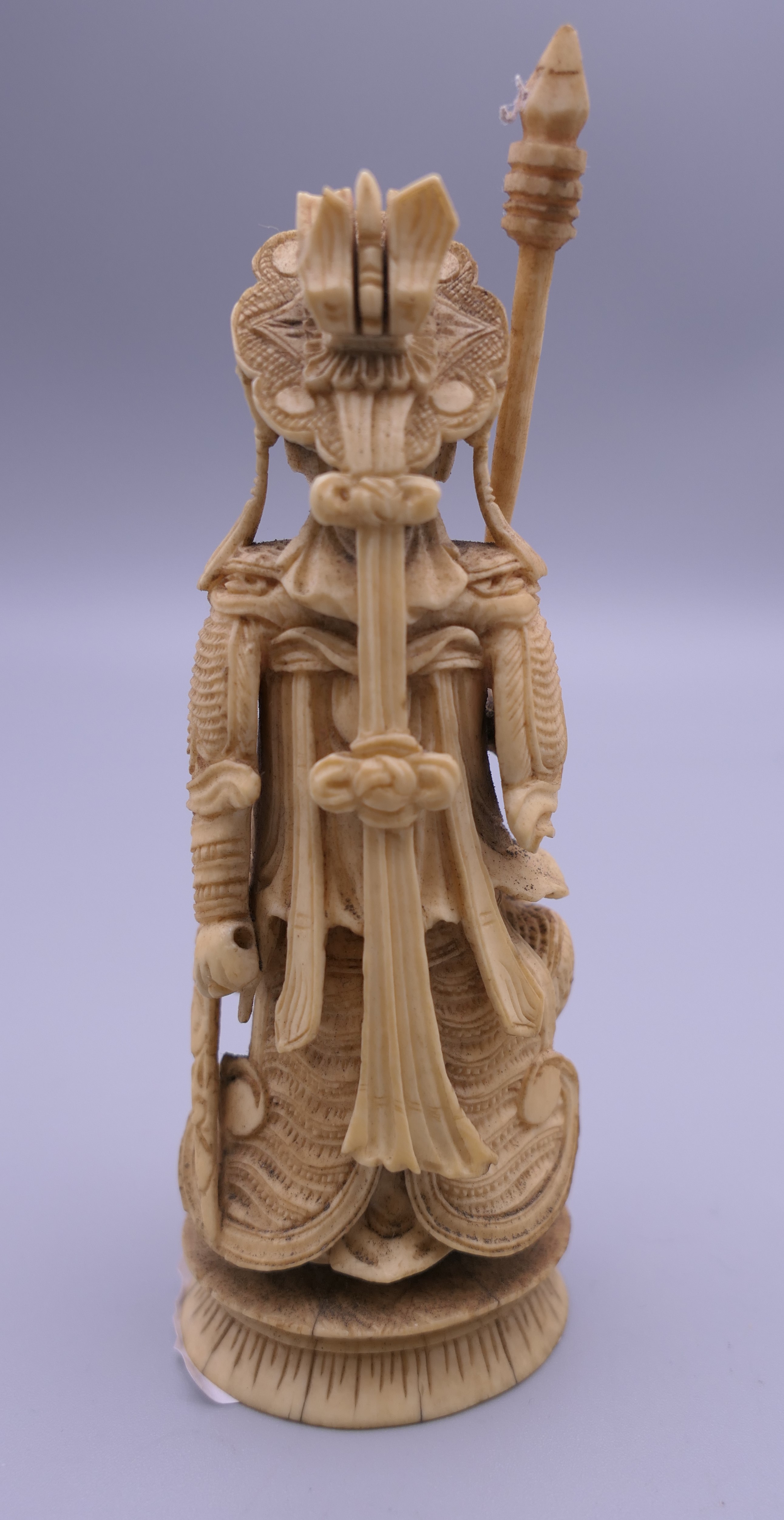 A 19th century Chinese ivory figure, probably a chess piece. 11.5 cm high. - Image 3 of 8