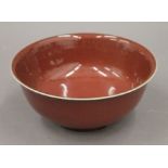 A Chinese sang de boeuf porcelain bowl. 19 cm diameter.