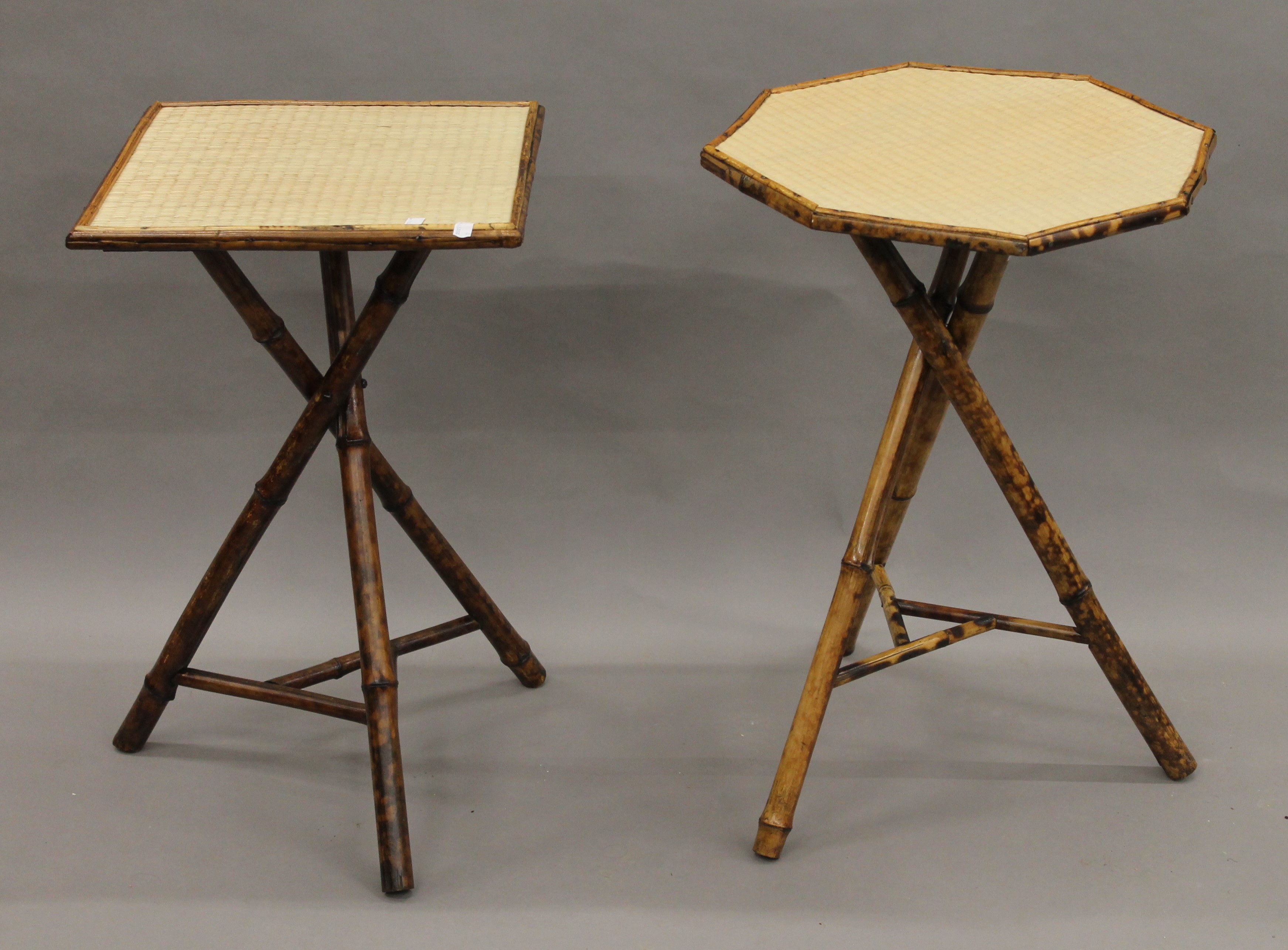 Two Victorian bamboo side tables.