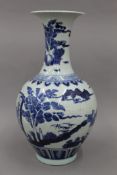 A large Chinese porcelain blue and white vase. 40.5 cm high.