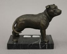 A bronze model of a pitbull. 13 cm high.