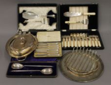 A quantity of various silver plate