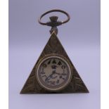 A Masonic type pocket watch. 6.5 cm high.