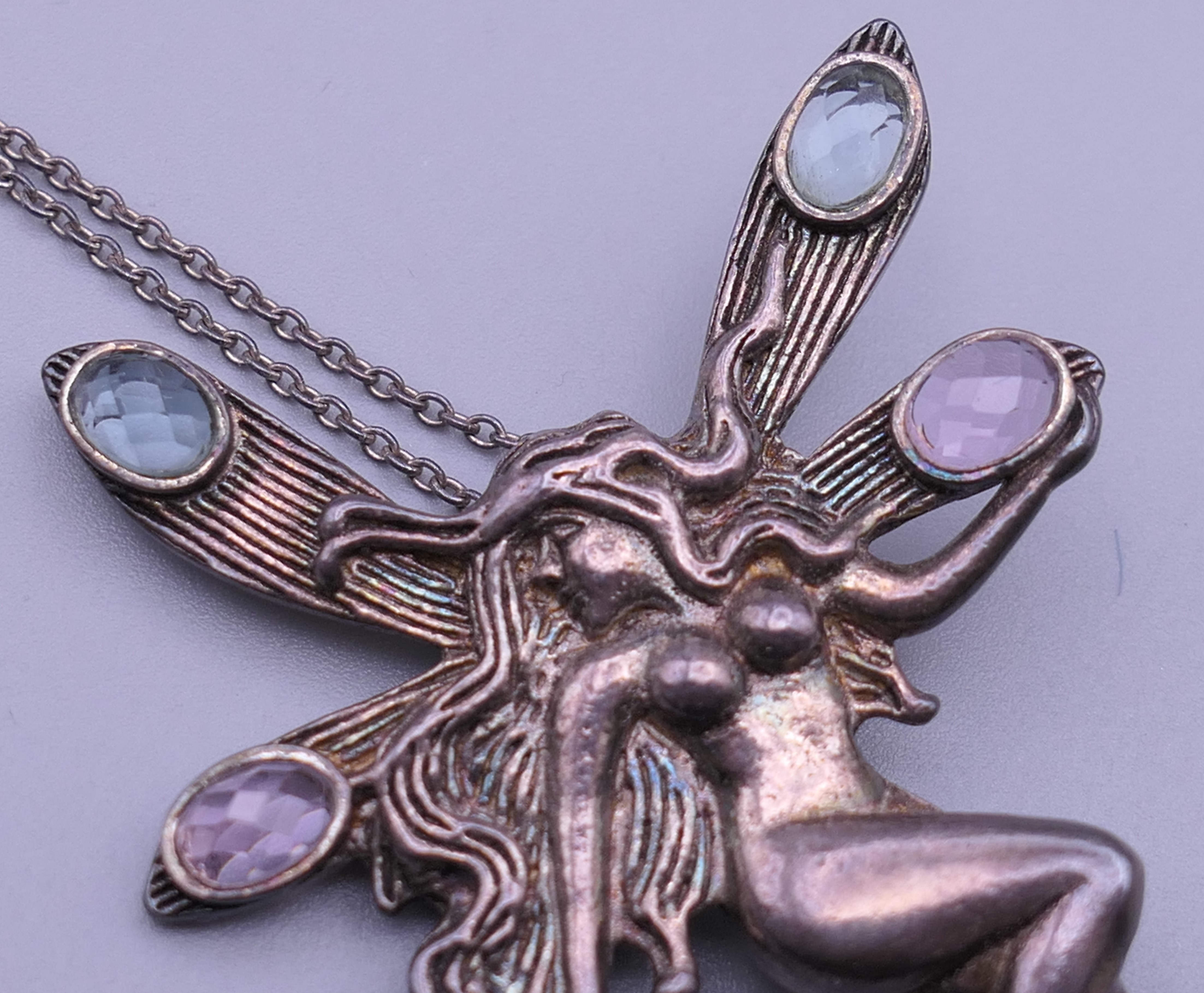 An Ortak 925 silver fairy formed pendant and chain. 6.5 cm high. - Image 4 of 6