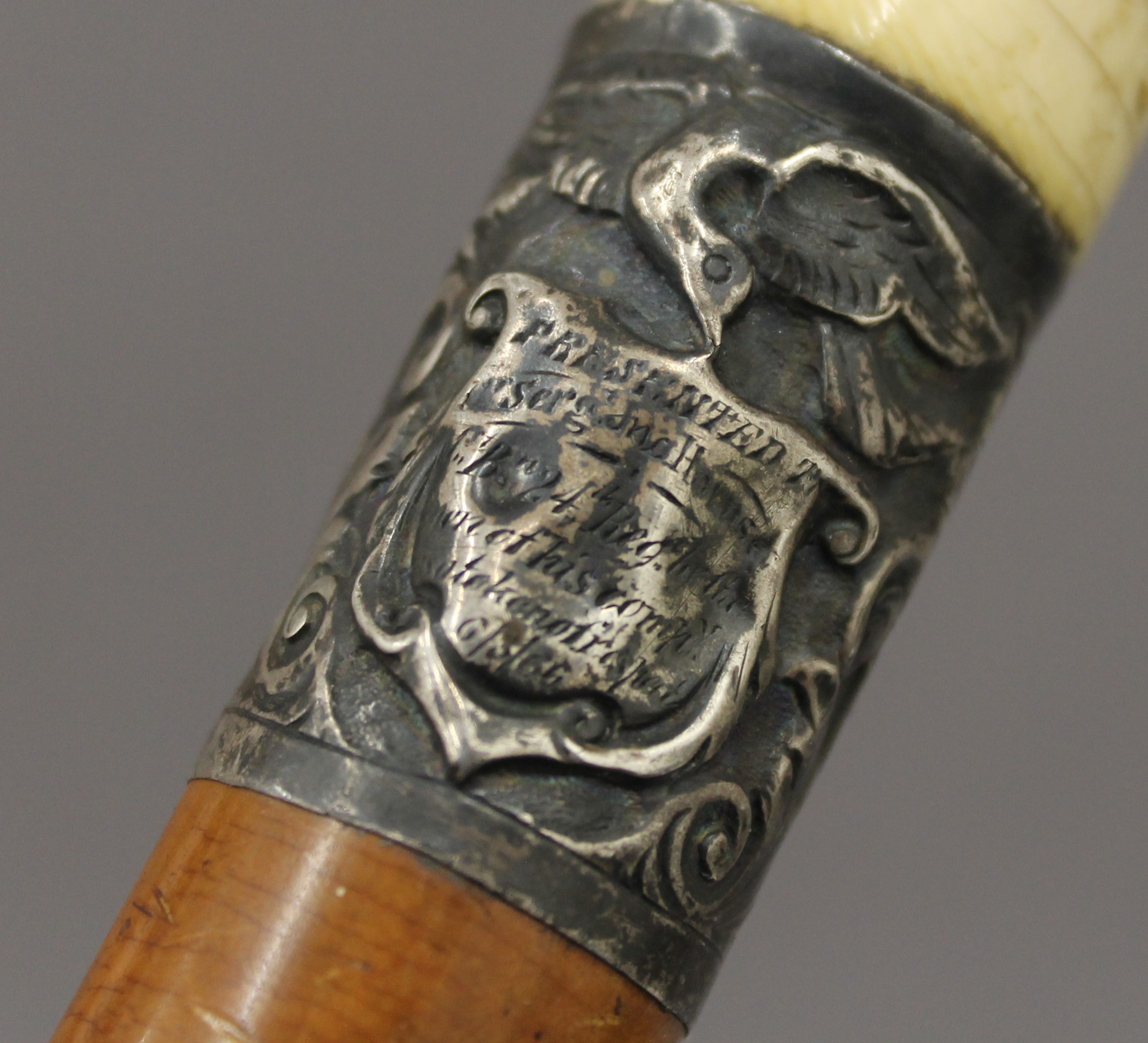 A Victorian ivory handled walking stick, - Image 7 of 7