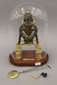 A Thwaites and Reed eight-day skeleton clock, with coup per du escapement and fusee movement,