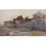 HUBERT COOP RBA (1872-1953) British, Coastal Town, watercolour, signed, framed and glazed.