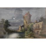 JOHN J COTMAN (early 19th century), Caister Castle, watercolour, unsigned, framed and glazed.