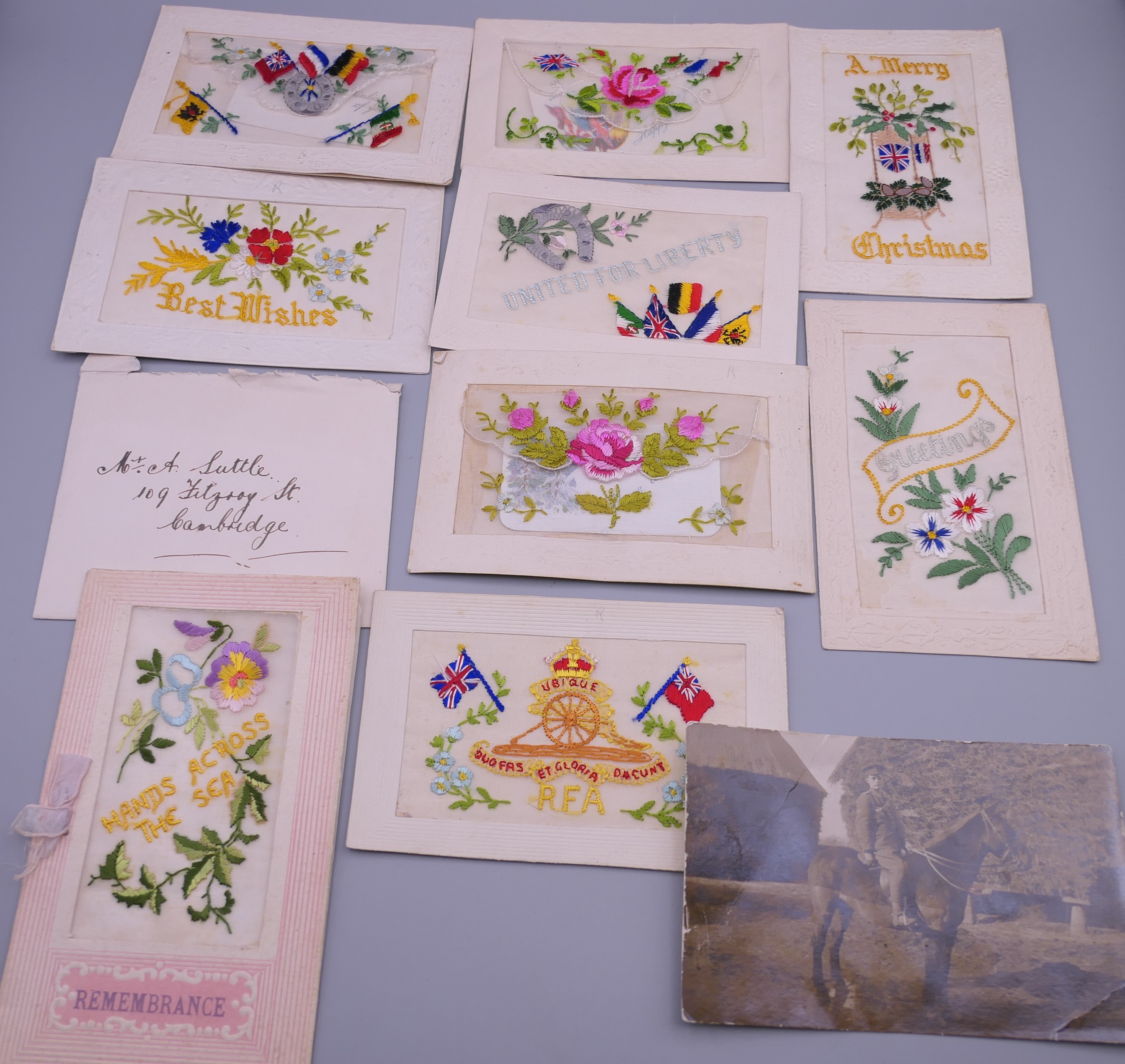 A collection of WWI silk postcards. - Image 5 of 8