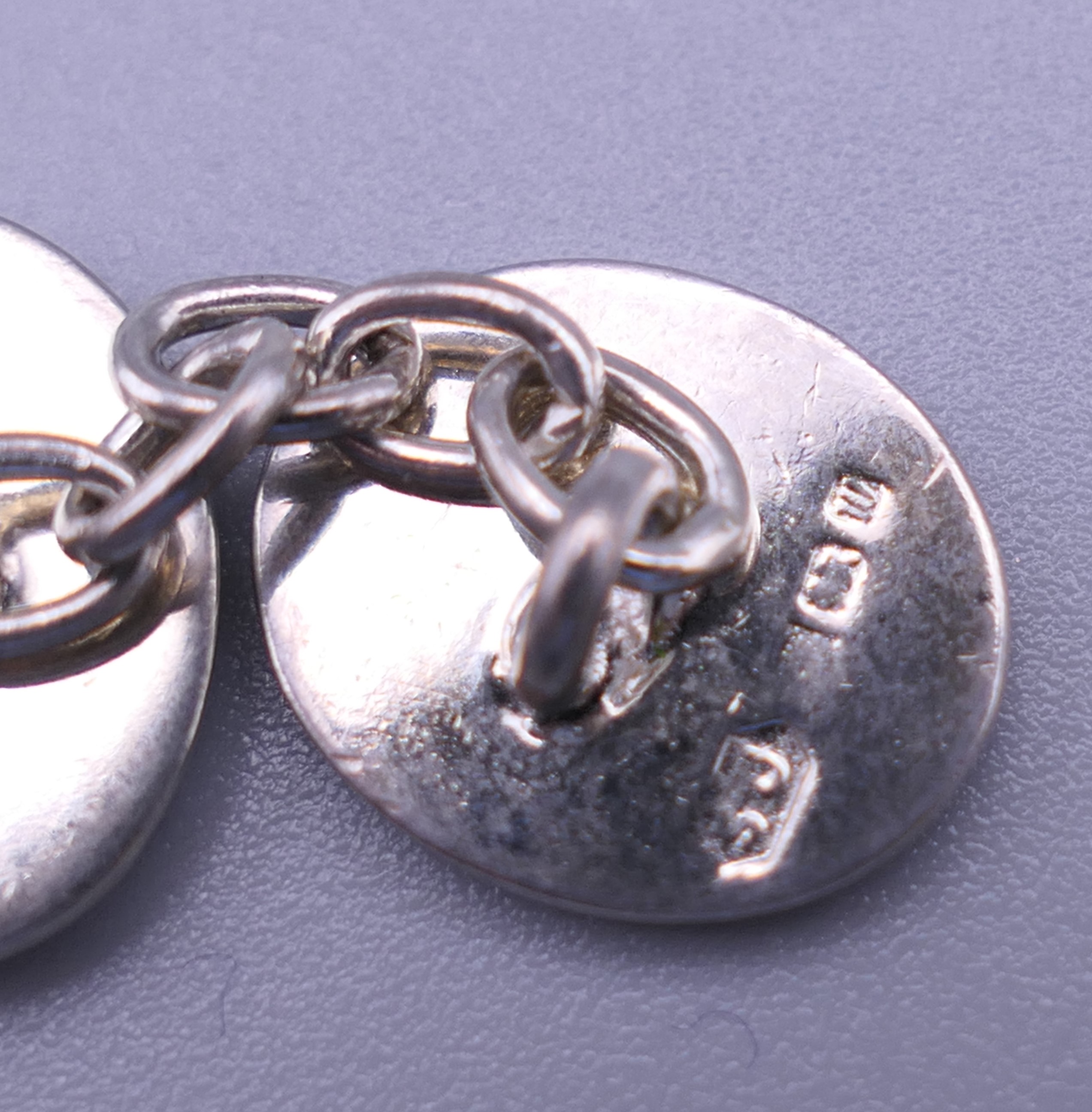 A pair of vintage Masonic silver blue enamel fully hallmarked cufflinks. - Image 4 of 6