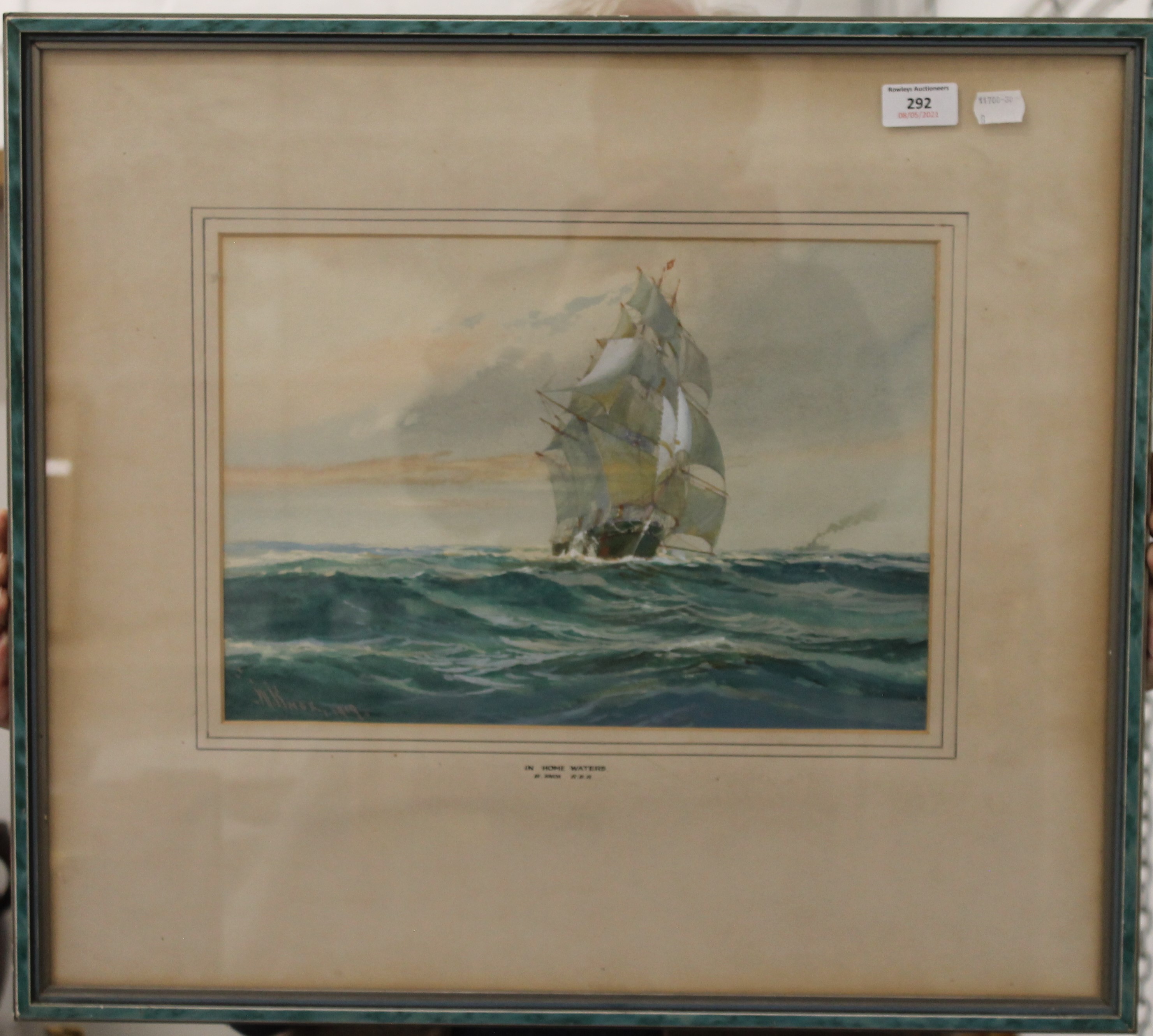 WILFRED KNOX RBA (1884-1966) British, In Home Waters, watercolour, signed and dated 1919, - Image 2 of 4