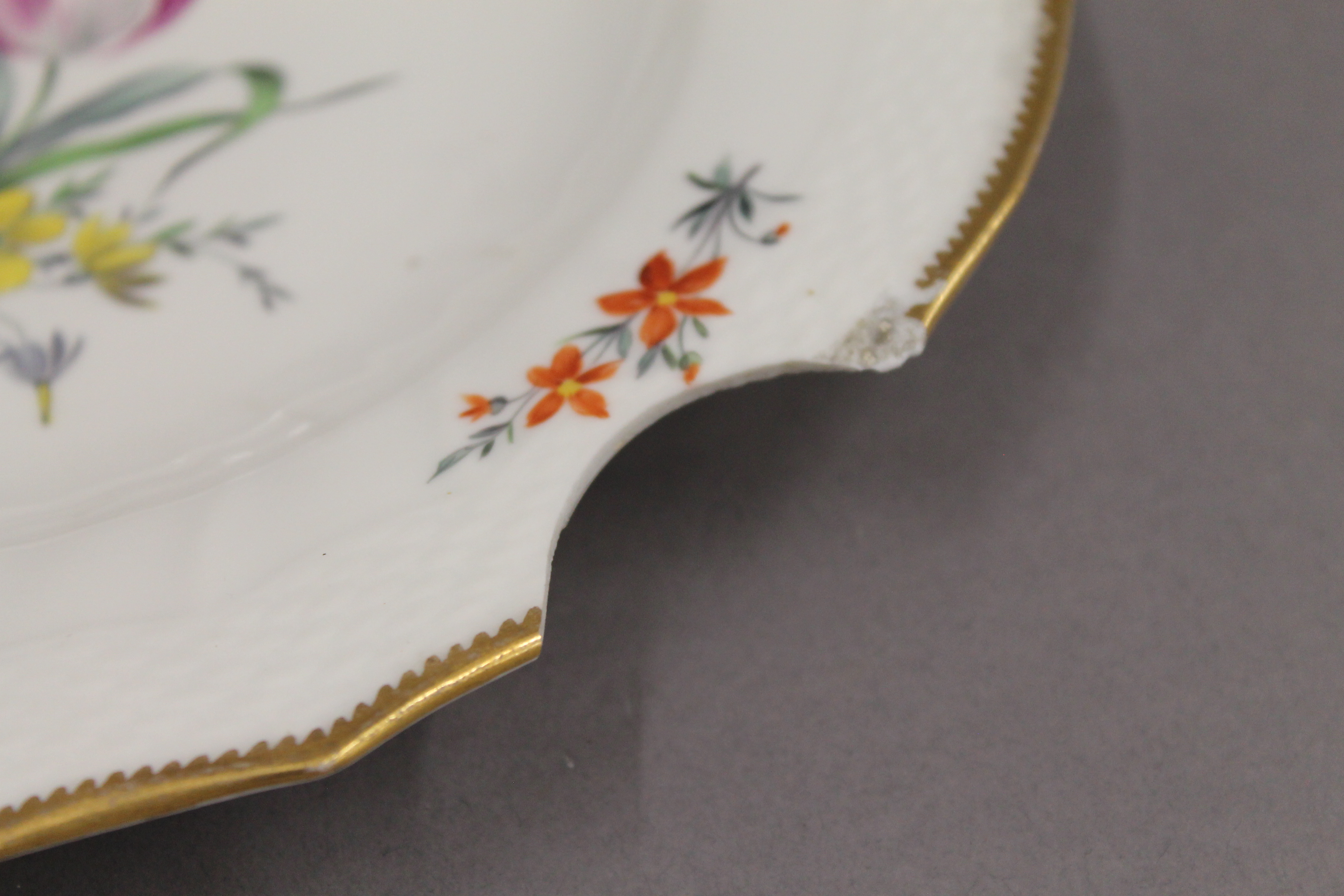 A quantity of Copenhagen porcelain florally decorated plates and dishes. - Image 9 of 18