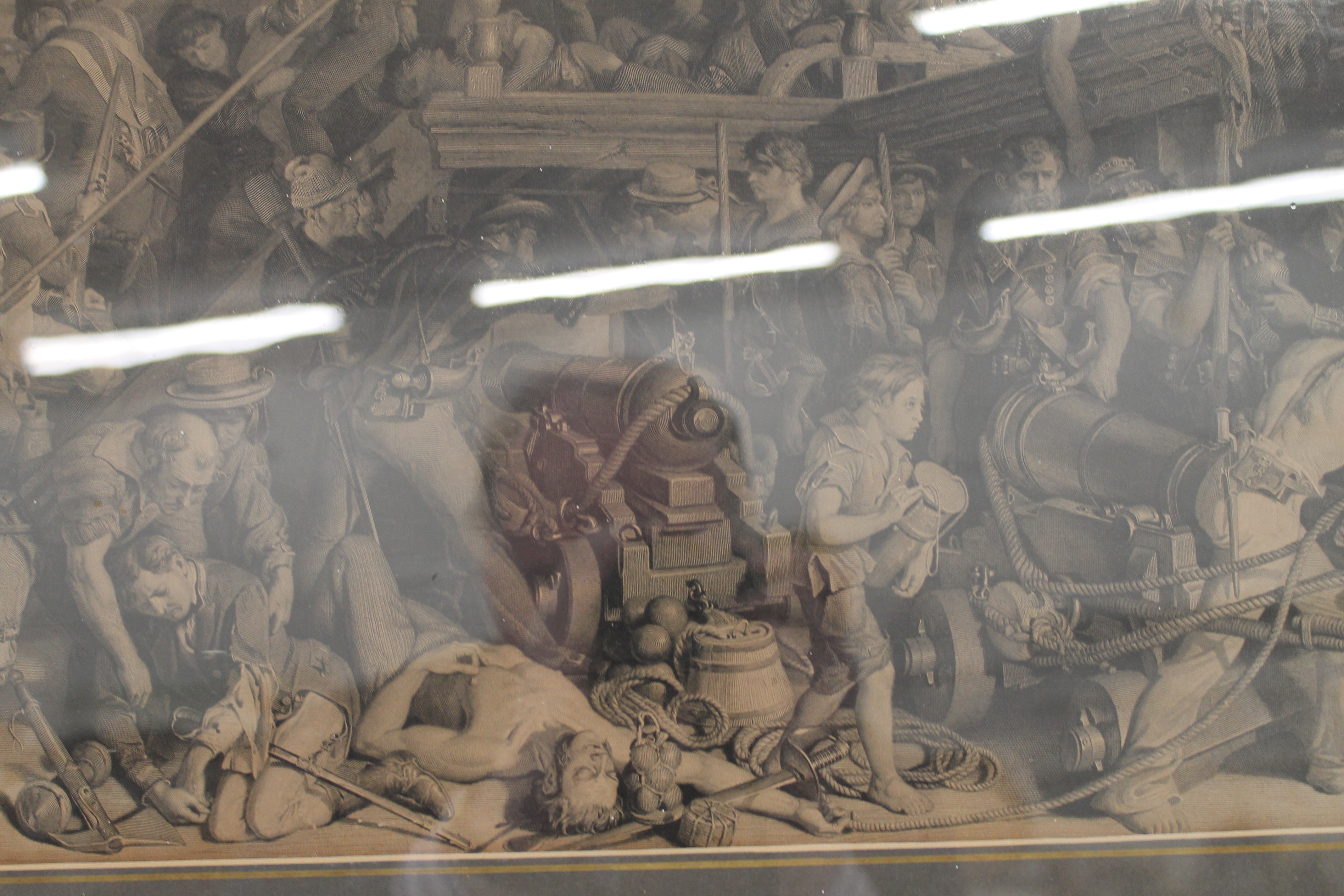 19TH CENTURY, Death of Nelson, lithograph, framed and glazed. 137 x 60 cm. - Image 3 of 4