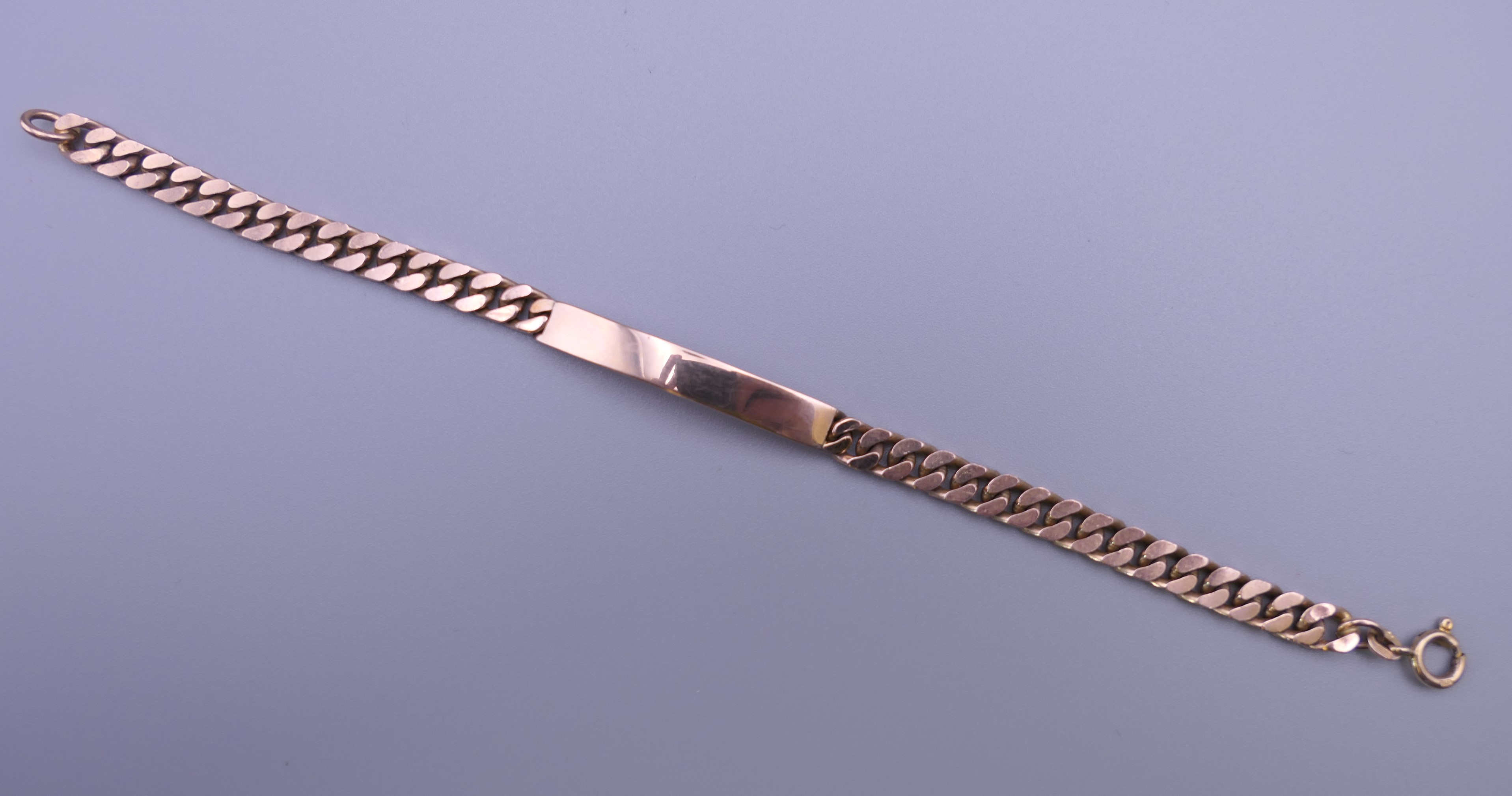 A 9 ct rose gold ID bracelet. 16 grammes. 18.5 cm long. - Image 3 of 5