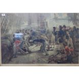 After W H OVERAND (1897), The Hero of Trafalgar, lithograph, framed and glazed. 94 x 67 cm.