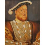 After HOLBEIN, oil on canvas, Henry VIII, framed. 39.5 x 49.5 cm.