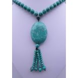 A turquoise necklace