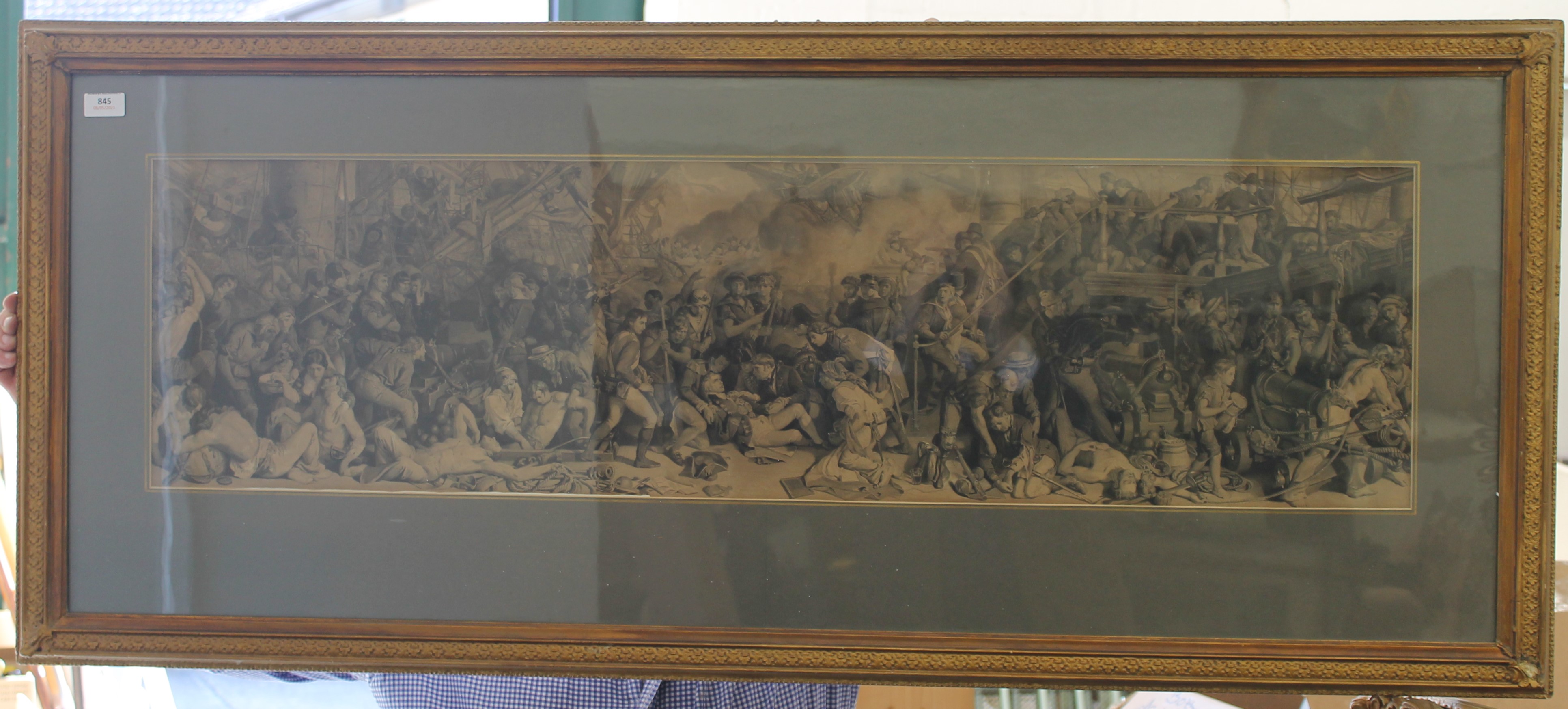 19TH CENTURY, Death of Nelson, lithograph, framed and glazed. 137 x 60 cm. - Image 4 of 4