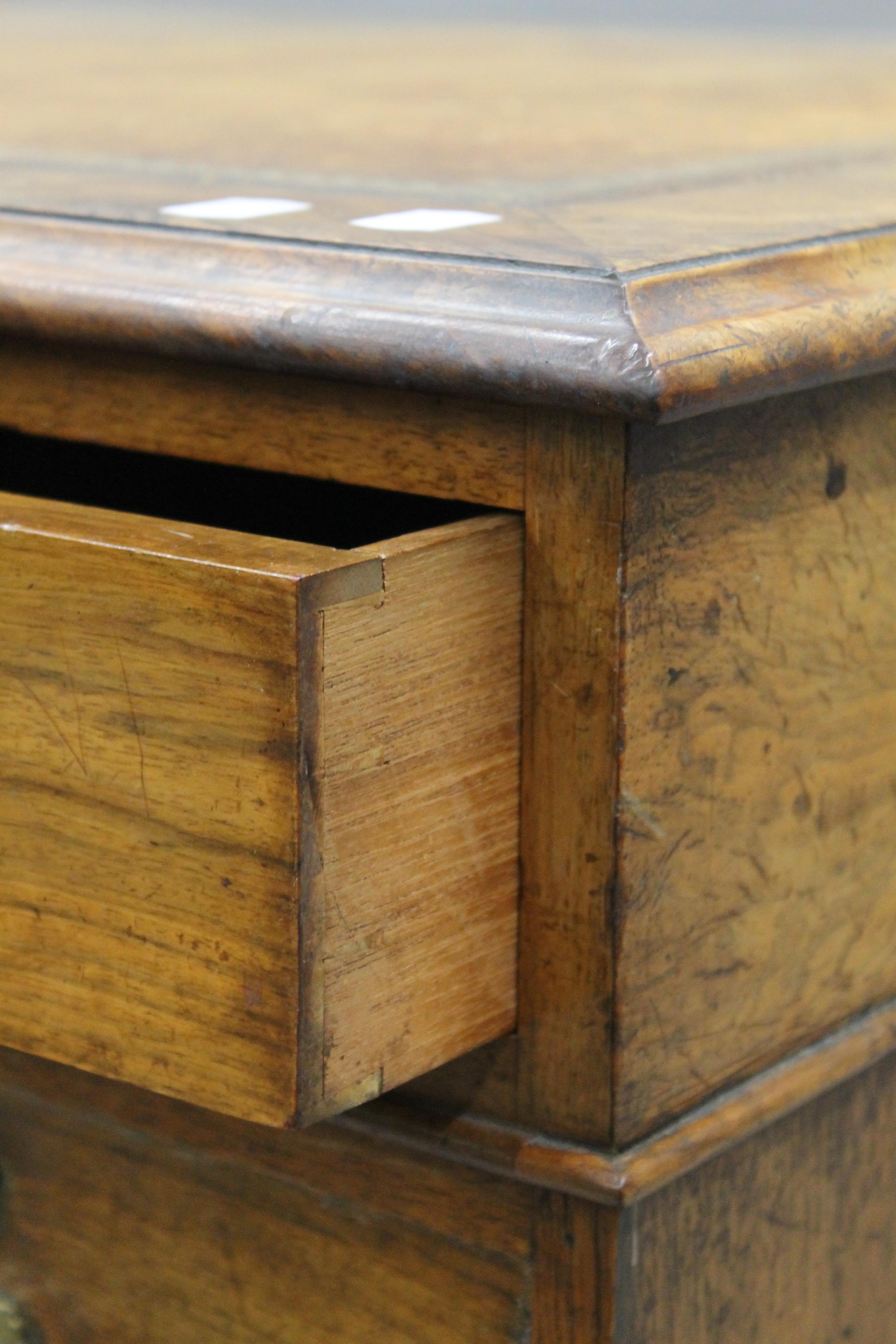 A Victorian walnut pedestal desk. 113.5 cm wide. - Image 4 of 5