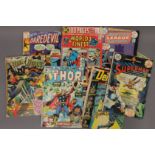 Ten various vintage comics.