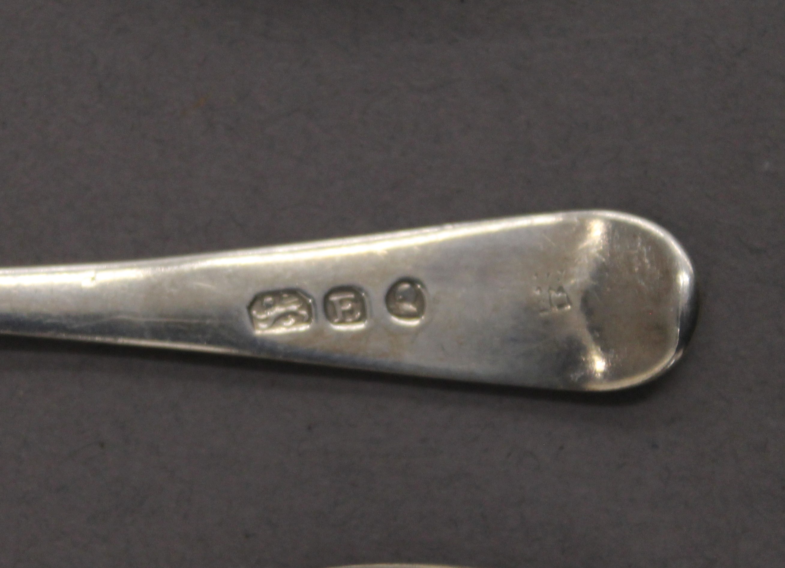 A quantity of silver teaspoons, including two Hester Bateman Hanoverian shell back teaspoons. 4. - Image 3 of 3