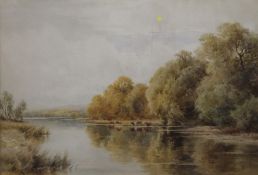 HENRY H PARKER, At Streatley on Thames and At Gilford Surrey, watercolours, a pair, signed,