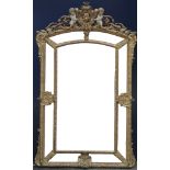 A 19th century French gilt framed wall glass,