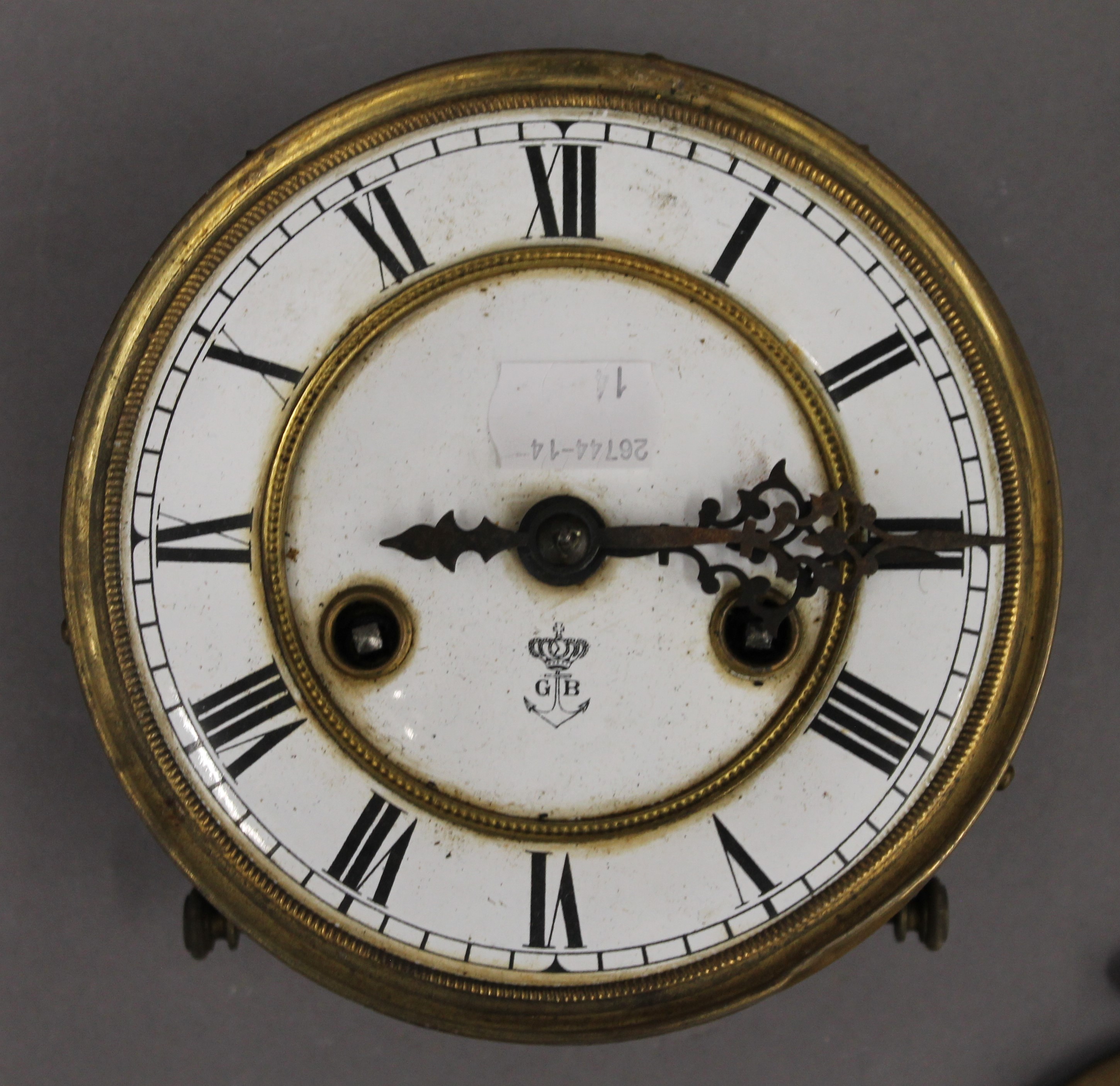 A clock movement and pendulum. 14.5 cm diameter. - Image 2 of 5