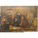 19TH CENTURY, Continental Courtly Scene, oil on canvas. 100 x 69.5 cm.