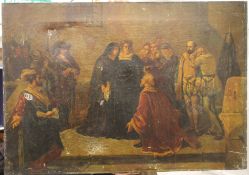 19TH CENTURY, Continental Courtly Scene, oil on canvas. 100 x 69.5 cm.