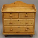 A Victorian pine chest of drawers. 85 cm wide.