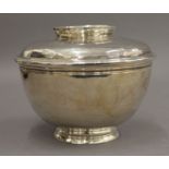 A silver lidded bowl. Approximately 10.5 cm high. 16.8 troy ounces.