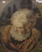 A Victorian gilt framed woolwork picture depicting a bearded gentleman, framed and glazed. 56 x 66.