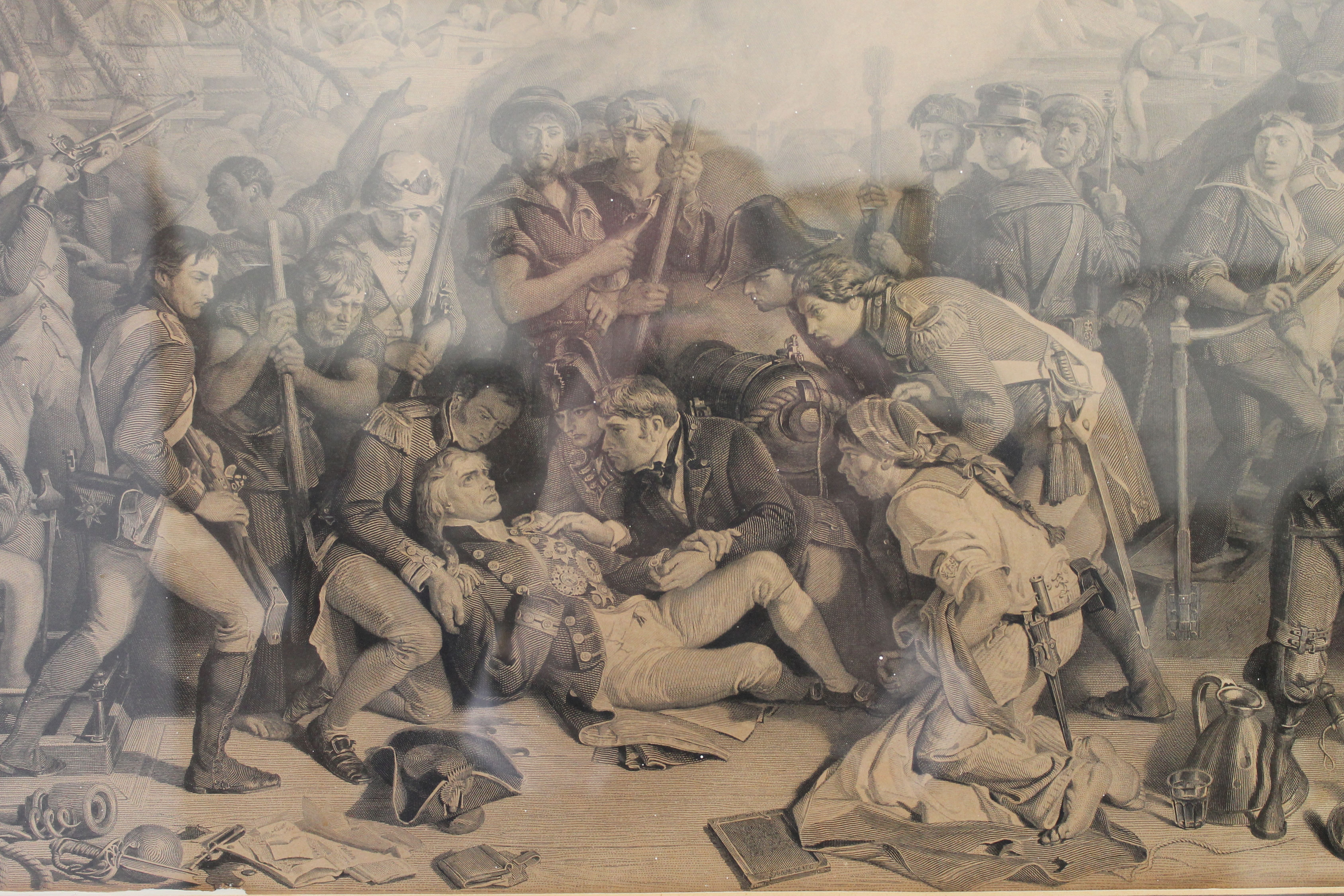 19TH CENTURY, Death of Nelson, lithograph, framed and glazed. 137 x 60 cm. - Image 2 of 4