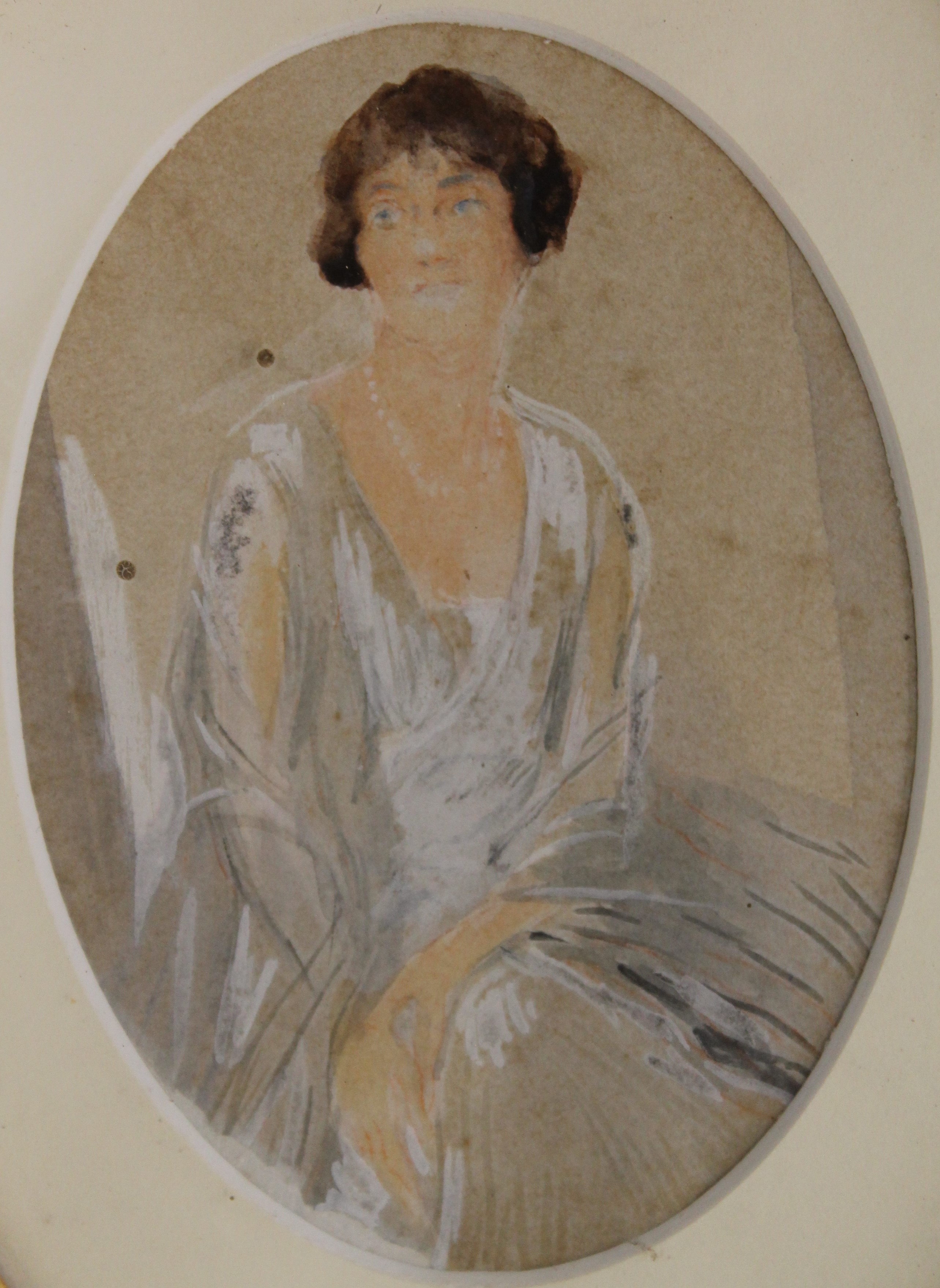 E VON HUTTENBRENNER, two early 20th century Portraits of a Lady, watercolours, one on paper, - Image 3 of 7