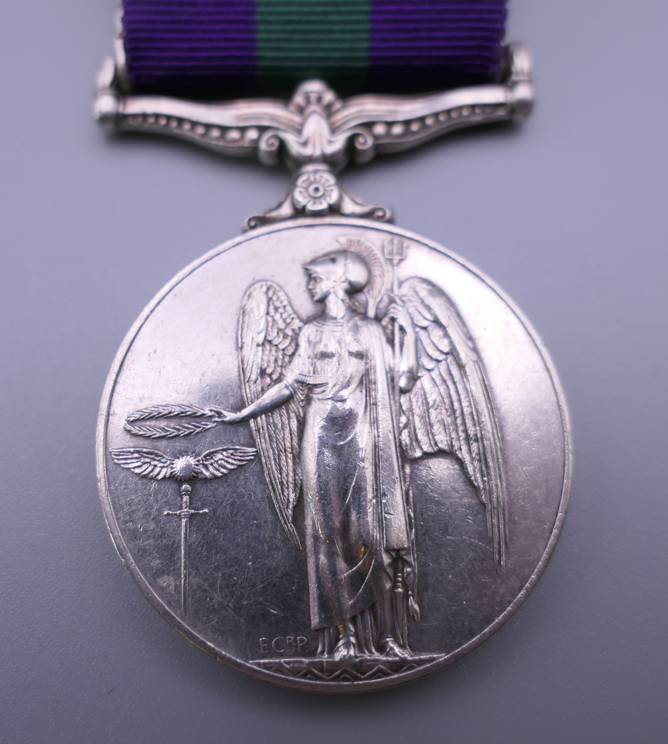 A British Military Elizabeth II General Service medal with Cyprus bar awarded to 23490098 GNR F - Image 3 of 5