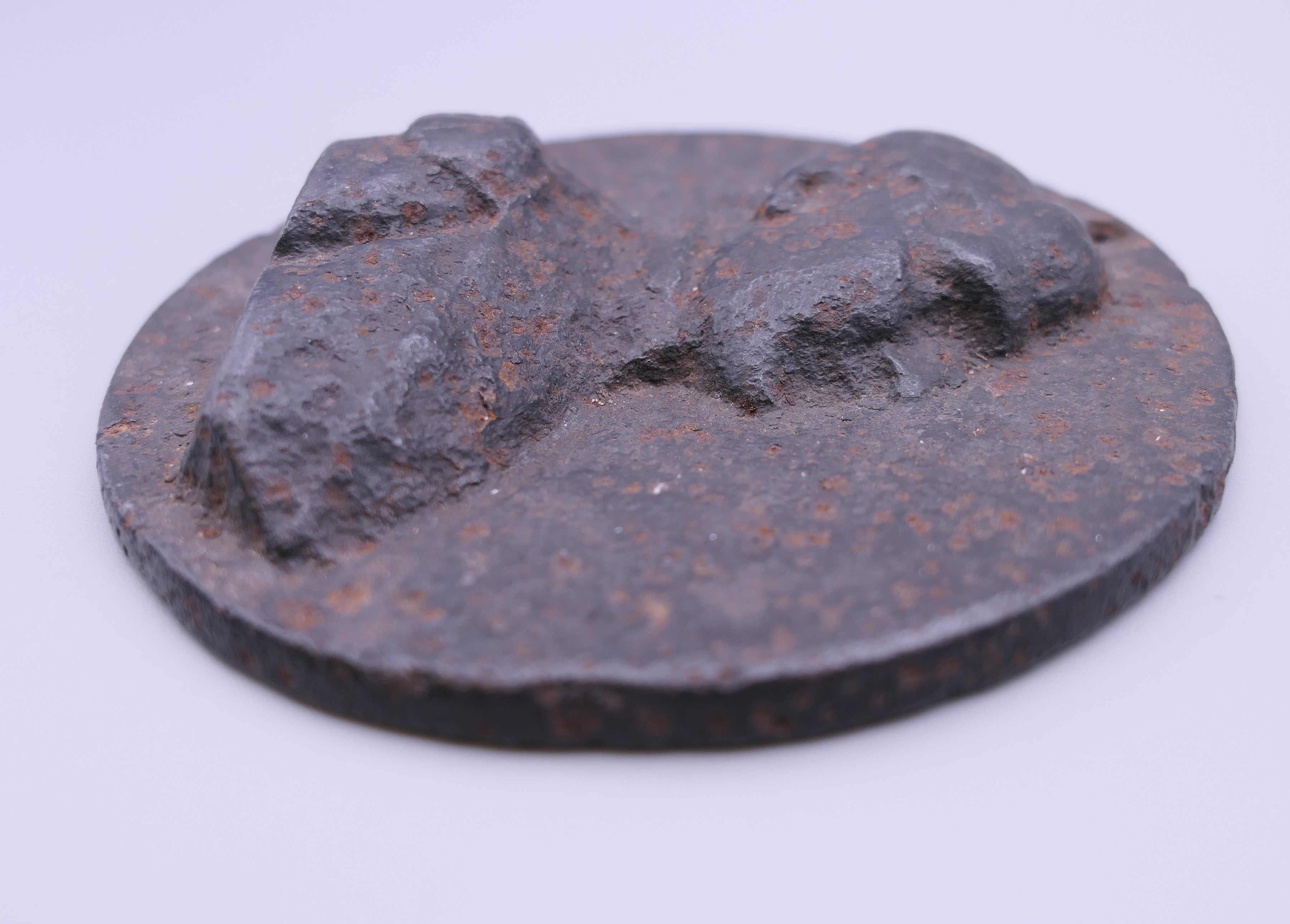 An iron Napoleon plaque. 10 cm wide. - Image 2 of 4