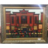 NORTHERN SCHOOL, oil on board and collage, signed ALLEN, The Ritz ABC, framed. 49 x 39 cm.