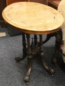 A small Victorian inlaid burr walnut loo table. 91 cm long.