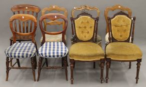 A quantity of various Victorian chairs.