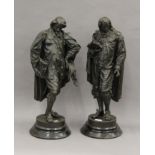 A pair of Victorian spelter figures. The largest 63 cm high.