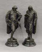 A pair of Victorian spelter figures. The largest 63 cm high.