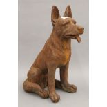 A cast iron model of a dog. 39 cm high.